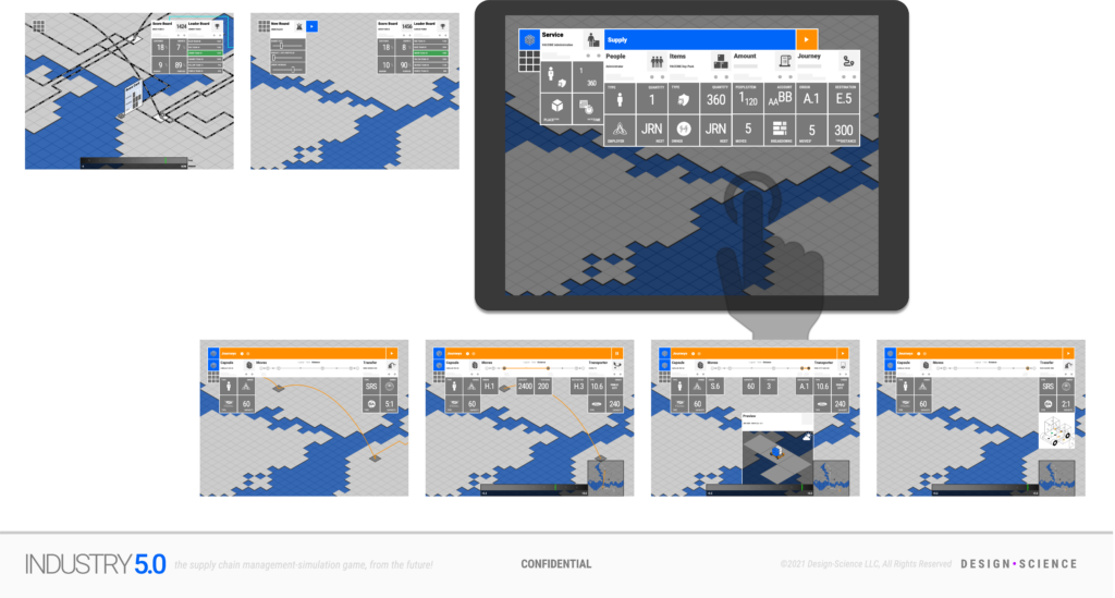 screenshots from the INDUSTRY 5.0 Prototype by Design Science in 2021